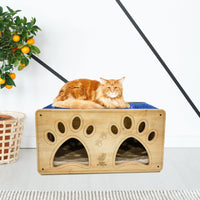Load image into Gallery viewer, Handmade Luxury Pet Luna Cat House &amp; Scratcher with Soft Mattress

