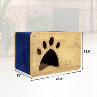 Load image into Gallery viewer, Handmade Luxury Pet Luna Cat House &amp; Scratcher with Soft Mattress
