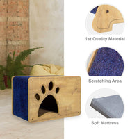 Load image into Gallery viewer, Handmade Luxury Pet Luna Cat House &amp; Scratcher with Soft Mattress
