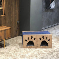 Load image into Gallery viewer, Handmade Luxury Pet Luna Cat House &amp; Scratcher with Soft Mattress
