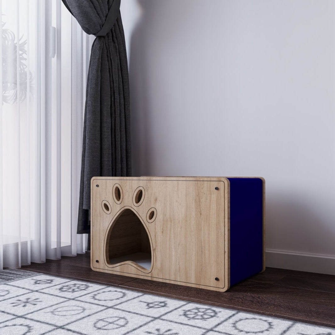 Handmade Luxury Pet Luna Cat House & Scratcher with Soft Mattress