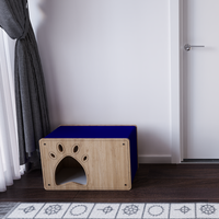 Load image into Gallery viewer, Handmade Luxury Pet Luna Cat House &amp; Scratcher with Soft Mattress
